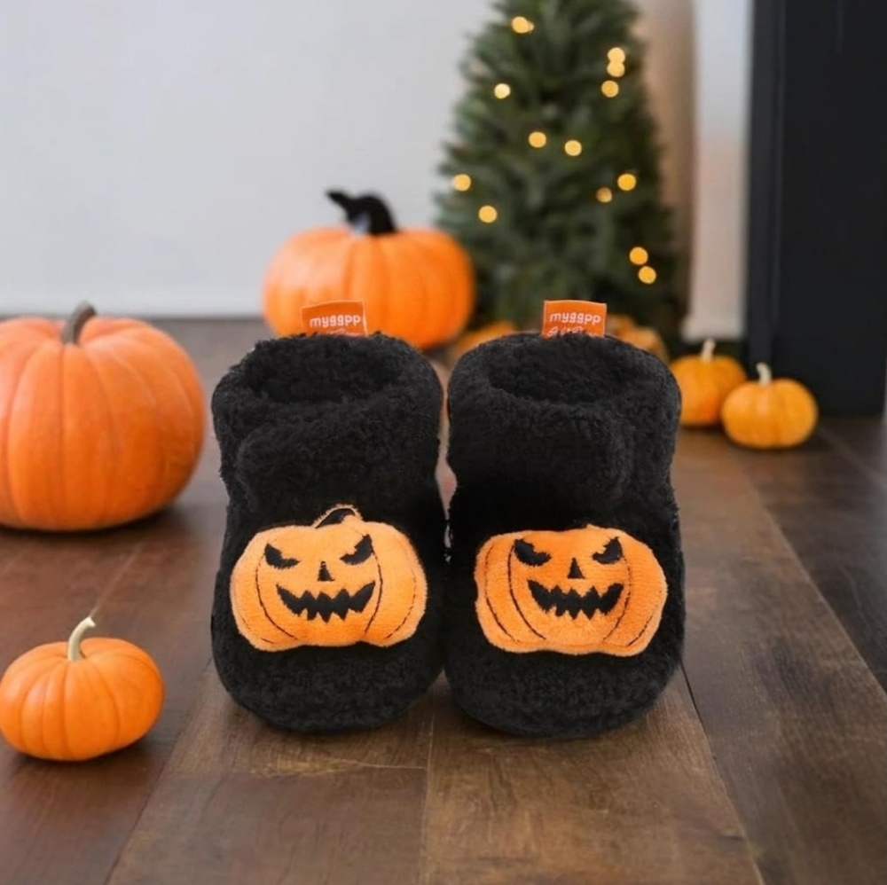 (6-12 Month) Cozy Pumpkin Orange Baby Walker Shoes